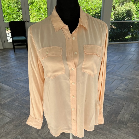 J. Crew Tops - J Crew Silk Button-Down Blush Blouse, Size 6